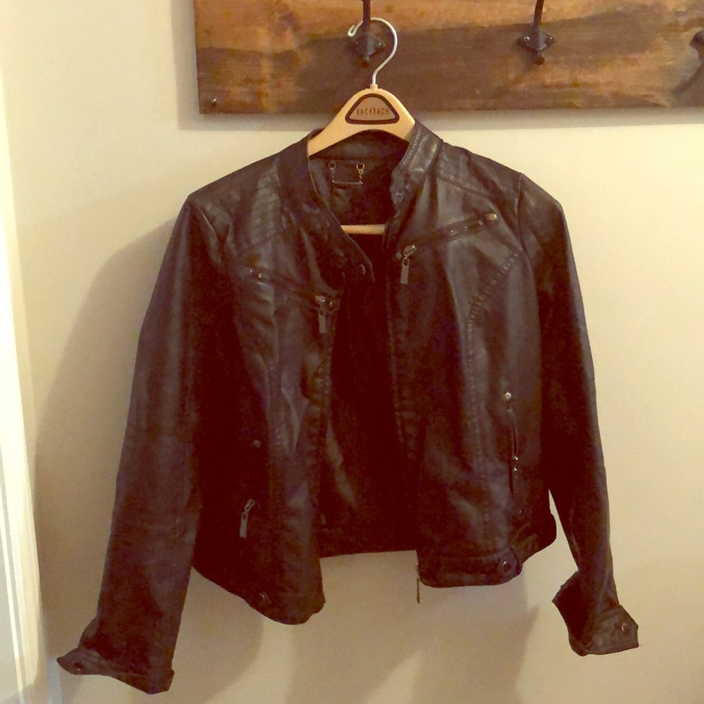 Black leather jacket